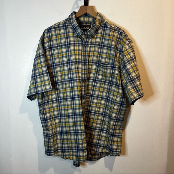 Men’s | Cabela’s Blue and Yellow Plaid Button Down | XXL - Picture 1 of 9